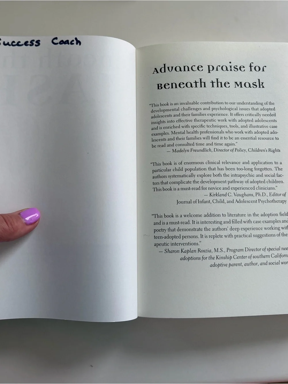 Beneath the Mask - understanding Adoped Teens Book